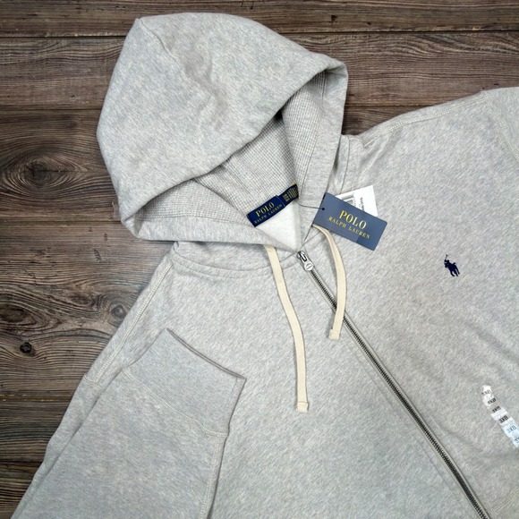 Polo Ralph Lauren Other - Polo Ralph Lauren Mens 3XB Zip Hoodie Grey Heather Fleece Waffle Lined NWT